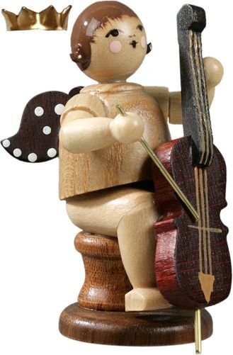 Ellmann Engel mit Cello, sitzend, mit Krone - natur Ellmann Engel mit Cello, sitzend, mit Krone - natur