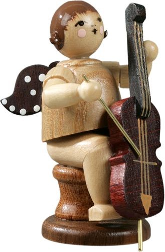 Ellmann Engel mit Cello, sitzend, ohne Krone - natur Ellmann Engel mit Cello, sitzend, ohne Krone - natur