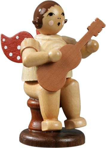 Ellmann Engel mit Gitarre, sitzend, ohne Krone - natur Ellmann Engel mit Gitarre, sitzend, ohne Krone - natur