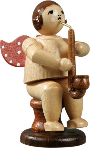 Ellmann Engel mit Heckelphon, sitzend, ohne Krone - natur Ellmann Engel mit Heckelphon, sitzend, ohne Krone - natur