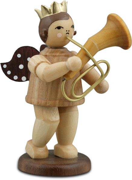 Ellmann Engel mit Tenorhorn - mit Krone, natur Ellmann Engel mit Tenorhorn - mit Krone, natur