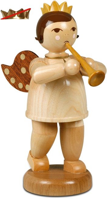 Ellmann großer Engel mit Trompete, natur - 22 cm - ohne-Krone Ellmann großer Engel mit Trompete, natur - 22 cm - ohne-Krone