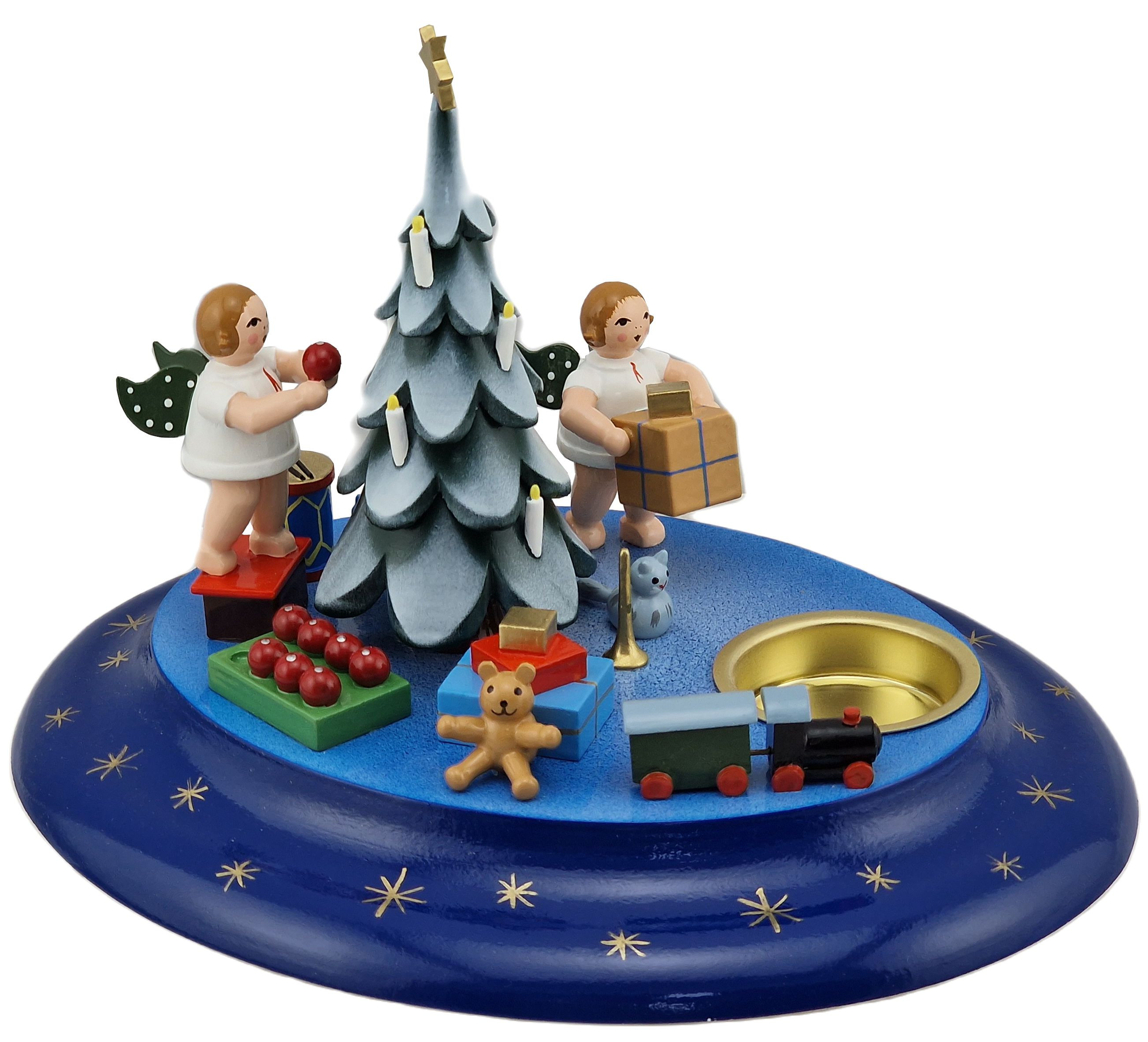 Ellmann Teelicht-Kerzenhalter 2 Engel am Weihnachtsbaum, ohne Krone Ellmann Teelicht-Kerzenhalter 2 Engel am Weihnachtsbaum, ohne Krone