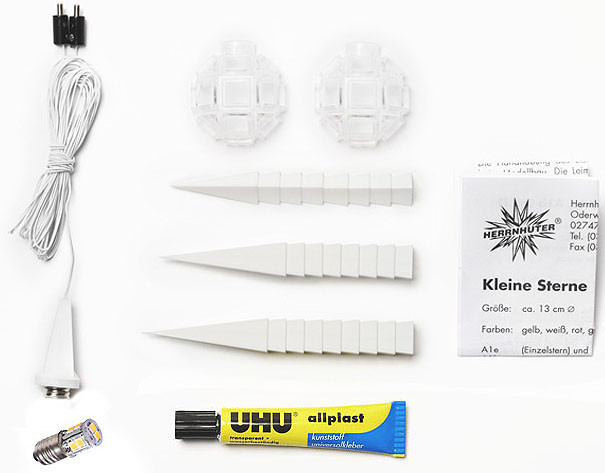 Herrnhuter Bastelstern, weiß - LED Herrnhuter Bastelstern, weiß - LED