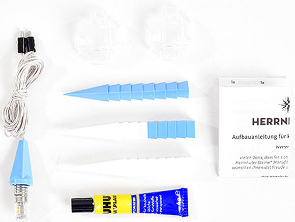 Herrnhuter Bastelstern, blau/weiß - LED Herrnhuter Bastelstern, blau/weiß - LED