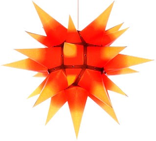 Herrnhuter Stern I4, gelb mit rotem Kern - 40 cm