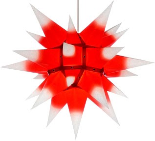 Herrnhuter Stern I4, weiß mit rotem Kern - 40 cm Herrnhuter Stern I4, weiß mit rotem Kern - 40 cm