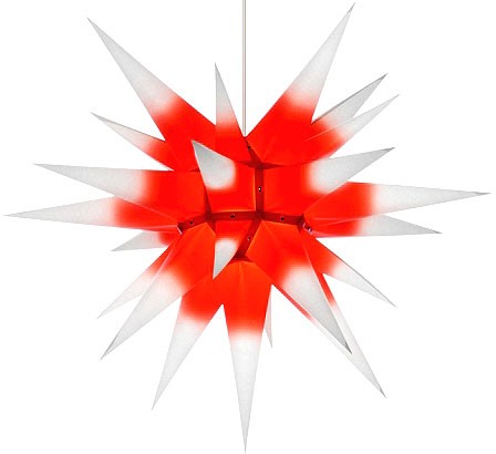Herrnhuter Stern I6, weiß mit rotem Kern - 60 cm Herrnhuter Stern I6, weiß mit rotem Kern - 60 cm