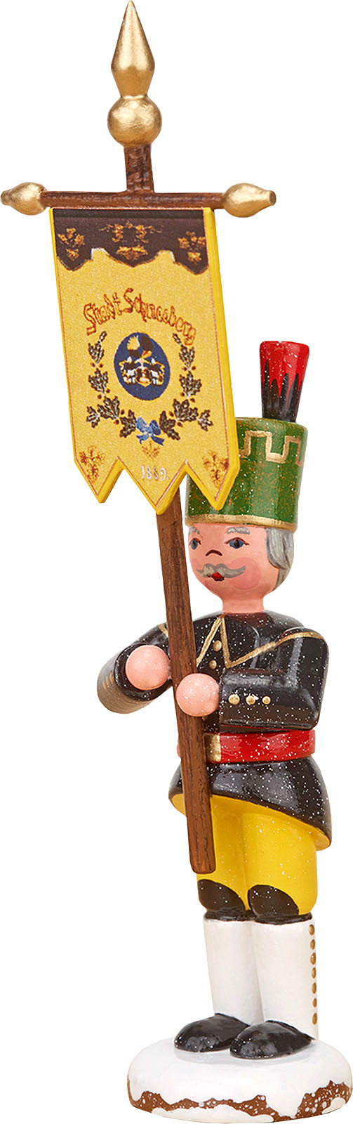 Hubrig Volkskunst Winterkinder - Bergmann mit Standarte Hubrig Volkskunst Winterkinder - Bergmann mit Standarte