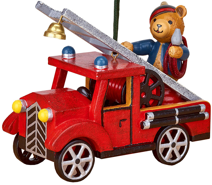 Hubrig Volkskunst Baumbehang Feuerwehr mit Teddy 
