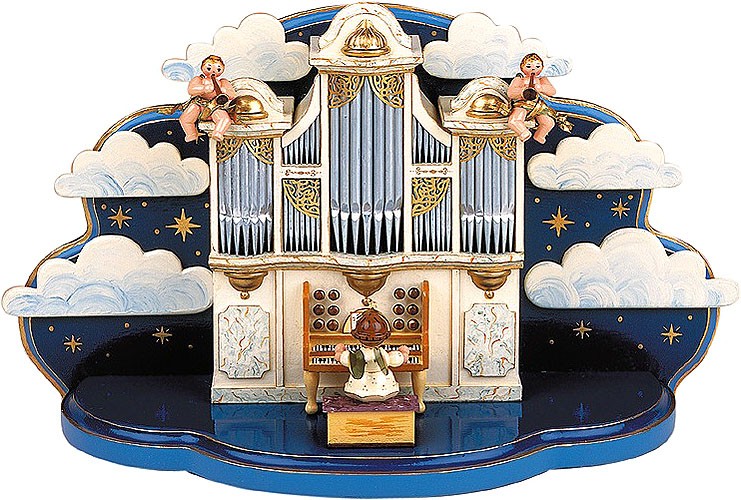 Hubrig Volkskunst Orgel mit kleiner Wolke, mit Spielwerk Hubrig Volkskunst Orgel mit kleiner Wolke, mit Spielwerk