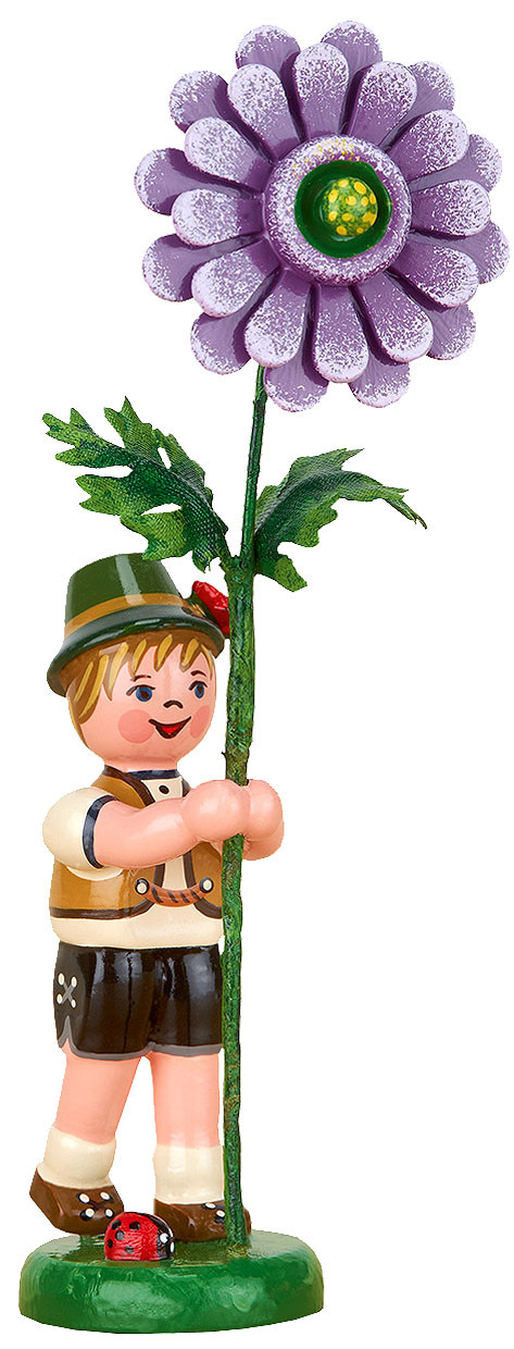 Hubrig Volkskuns Blumenkind - Junge mit Dahlie Hubrig Volkskuns Blumenkind - Junge mit Dahlie