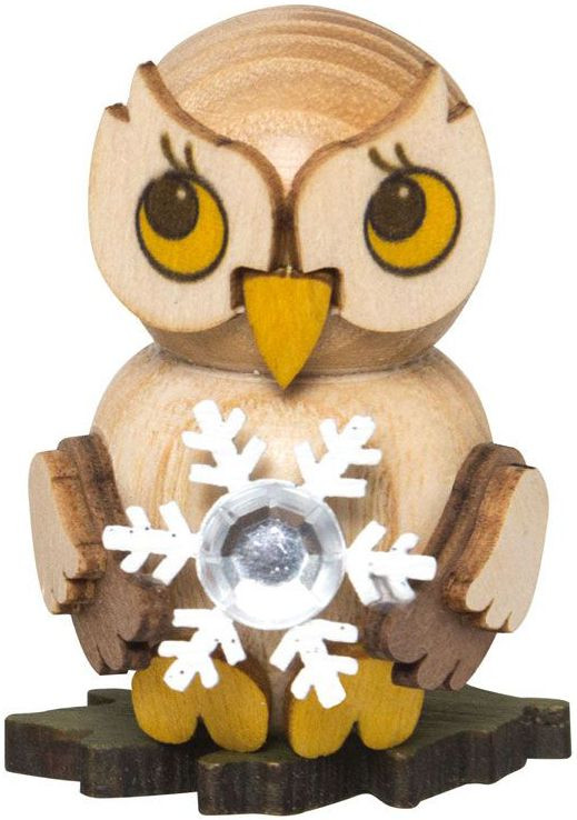Drechslerei Kuhnert Eulenkind mit Schneekristall Drechslerei Kuhnert Eulenkind mit Schneekristall