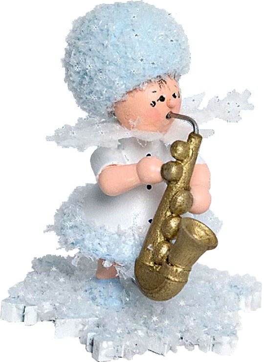 Drechslerei Kuhnert Schneeflöckchen mit Saxophon Drechslerei Kuhnert Schneeflöckchen mit Saxophon