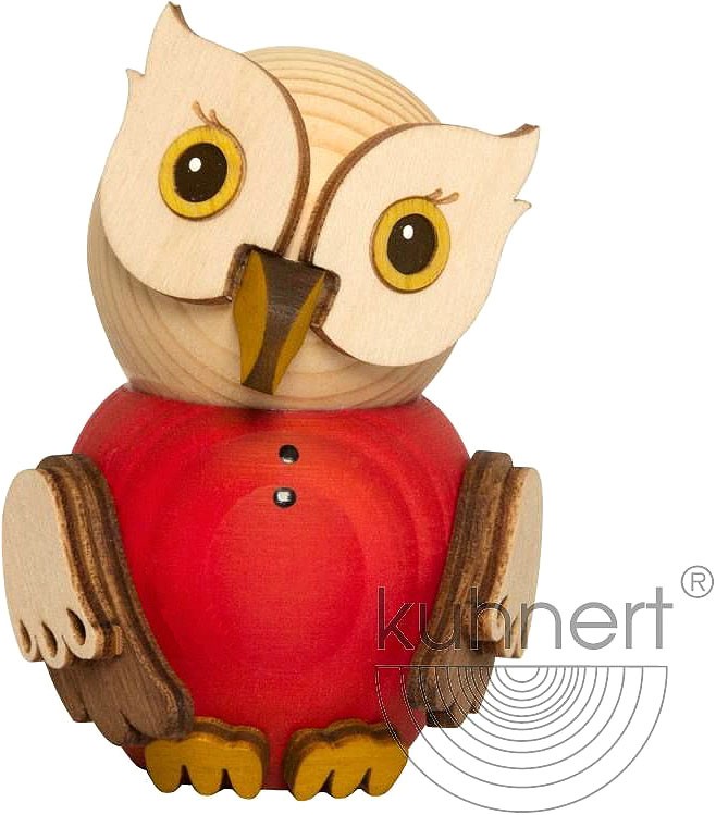 Drechslerei Kuhnert Mini-Eule, rot Drechslerei Kuhnert Mini-Eule, rot