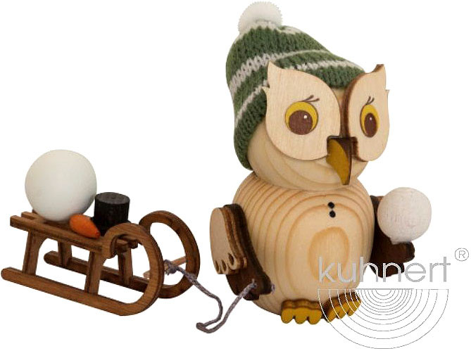 Drechslerei Kuhnert Mini-Eule mit Schlitten Drechslerei Kuhnert Mini-Eule mit Schlitten