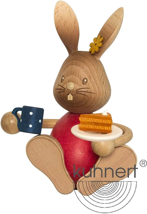 Drechslerei Kuhnert Stupsi Hase mit Kuchen Drechslerei Kuhnert Stupsi Hase mit Kuchen