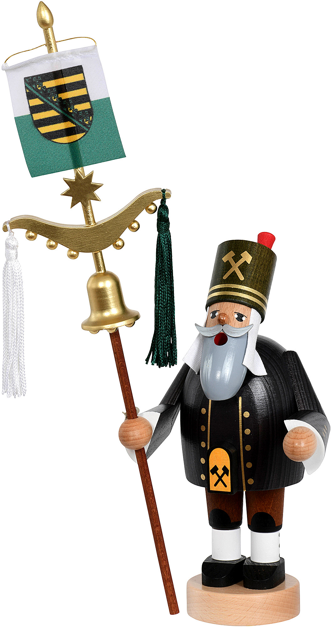 KWO Räuchermann Bergmann mit Schellenbaum - Die Bärtigen KWO Räuchermann Bergmann mit Schellenbaum - Die Bärtigen