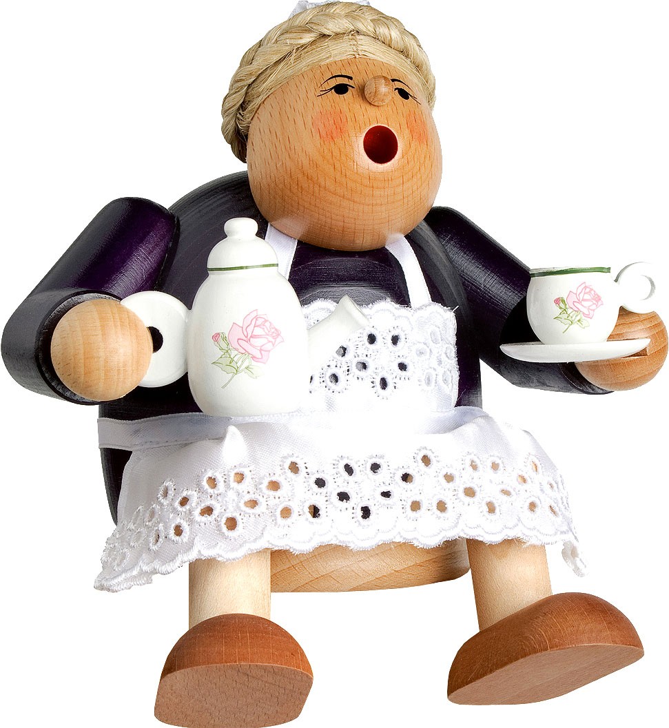 KWO Räuchermann Kantenhocker Kaffeesächsin -Die Dicken- KWO Räuchermann Kantenhocker Kaffeesächsin -Die Dicken-