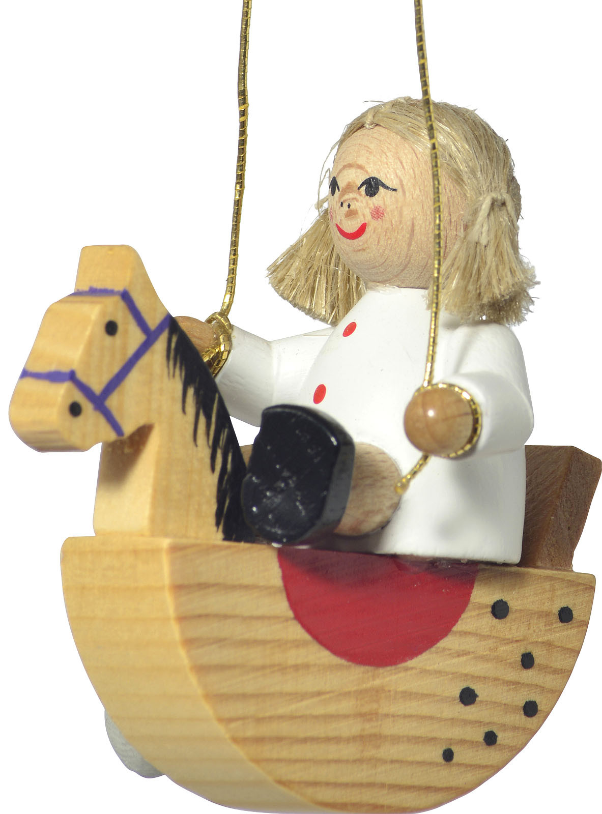 KWO Baumbehang Puppe auf Schaukelpferd KWO Baumbehang Puppe auf Schaukelpferd