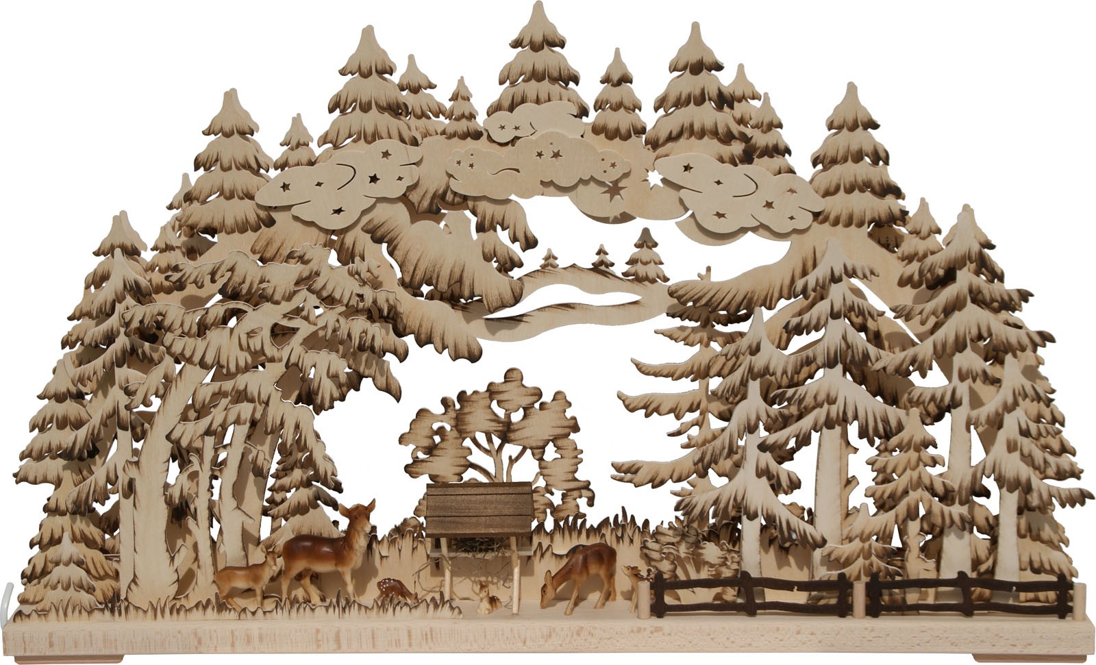 RATAGS Holzdesign 3D-Schwibbogen Rehe im Wald, groß RATAGS Holzdesign 3D-Schwibbogen Rehe im Wald, groß
