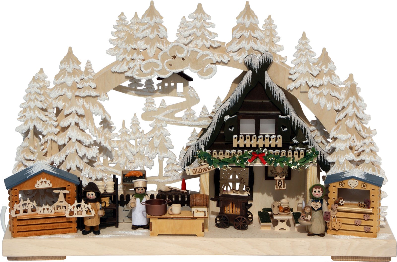 RATAGS 3D-Schwibbogen Nikolausmarkt Rauhreif, klein RATAGS 3D-Schwibbogen Nikolausmarkt Rauhreif, klein