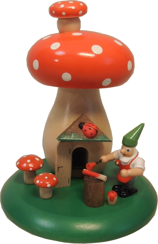 Richard Glässer Räuchermann Fliegenpilz mit Zwerg Richard Glässer Räuchermann Fliegenpilz mit Zwerg