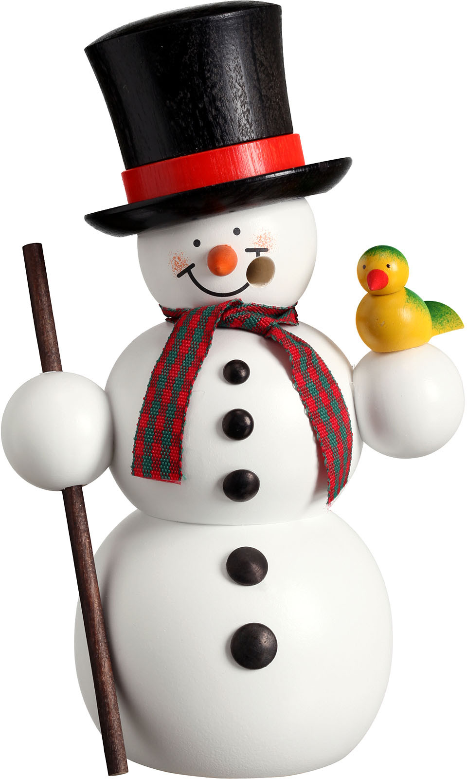 Seiffener Volkskunst eG Räuchermann Schneemann mit Vogel Seiffener Volkskunst eG Räuchermann Schneemann mit Vogel