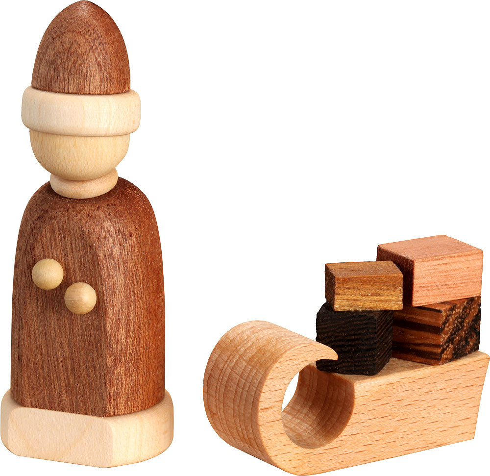 Seiffener Bolkskunsr eG Weihnachtsmann mit Schlitten, Edelholzausführung, 2-teilig Seiffener Bolkskunsr eG Weihnachtsmann mit Schlitten, Edelholzausführung, 2-teilig