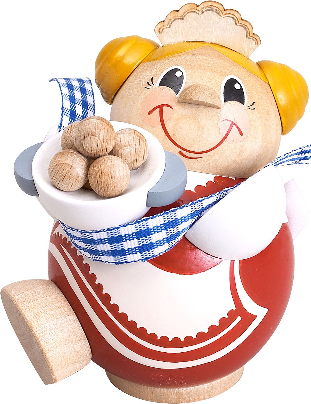 Seiffener Volkskunst eG Kugelräucherfigur, Berufe - Kloßfrau Seiffener Volkskunst eG Kugelräucherfigur, Berufe - Kloßfrau