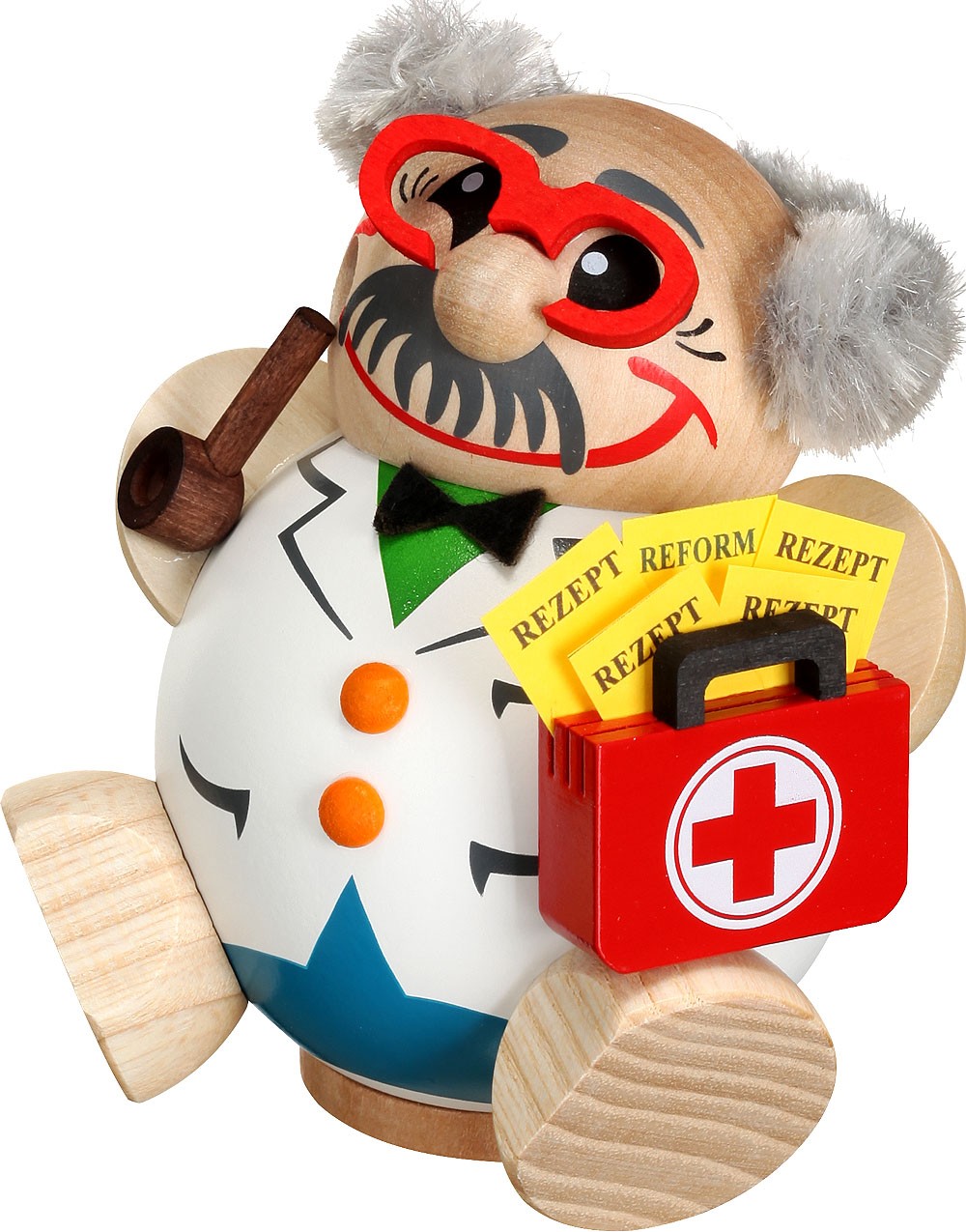 Seiffener Volkskunst eG Kugelräucherfigur, Berufe - Arzt Seiffener Volkskunst eG Kugelräucherfigur, Berufe - Arzt