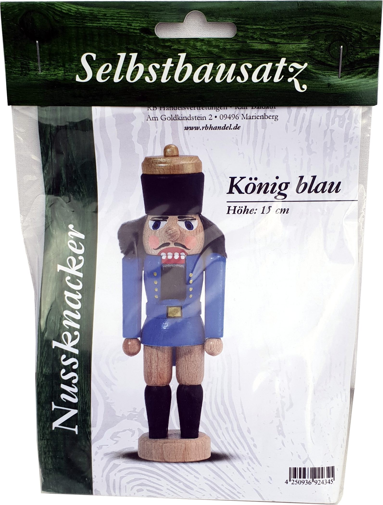 Selbstbausatz Nussknacker - König, blau Selbstbausatz Nussknacker - König, blau