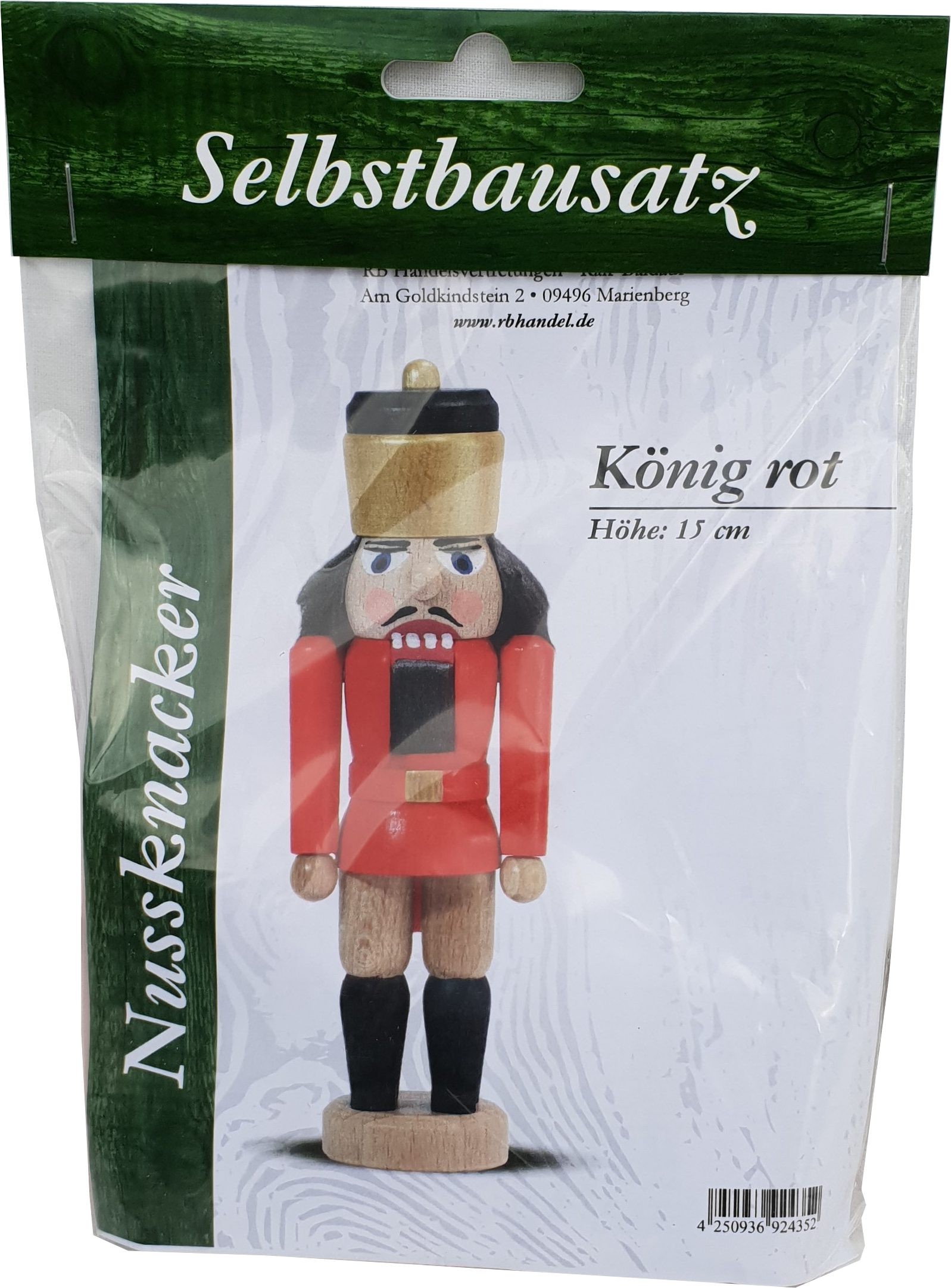 Selbstbausatz Nussknacker - König, rot Selbstbausatz Nussknacker - König, rot