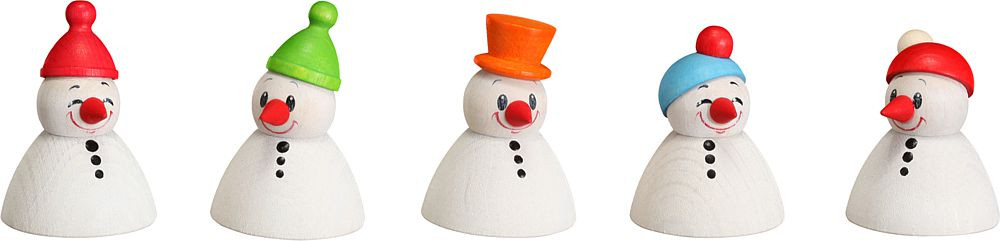 Seiffener Volkskunst eG Wippel-Schneemann-Junior, 5er Set Seiffener Volkskunst eG Wippel-Schneemann-Junior, 5er Set