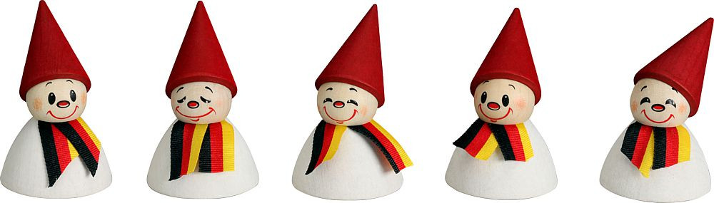 Seiffener Volkskunst eG Deutsche Fan-Wippel mit Schal, 5er Set Seiffener Volkskunst eG Deutsche Fan-Wippel mit Schal, 5er Set