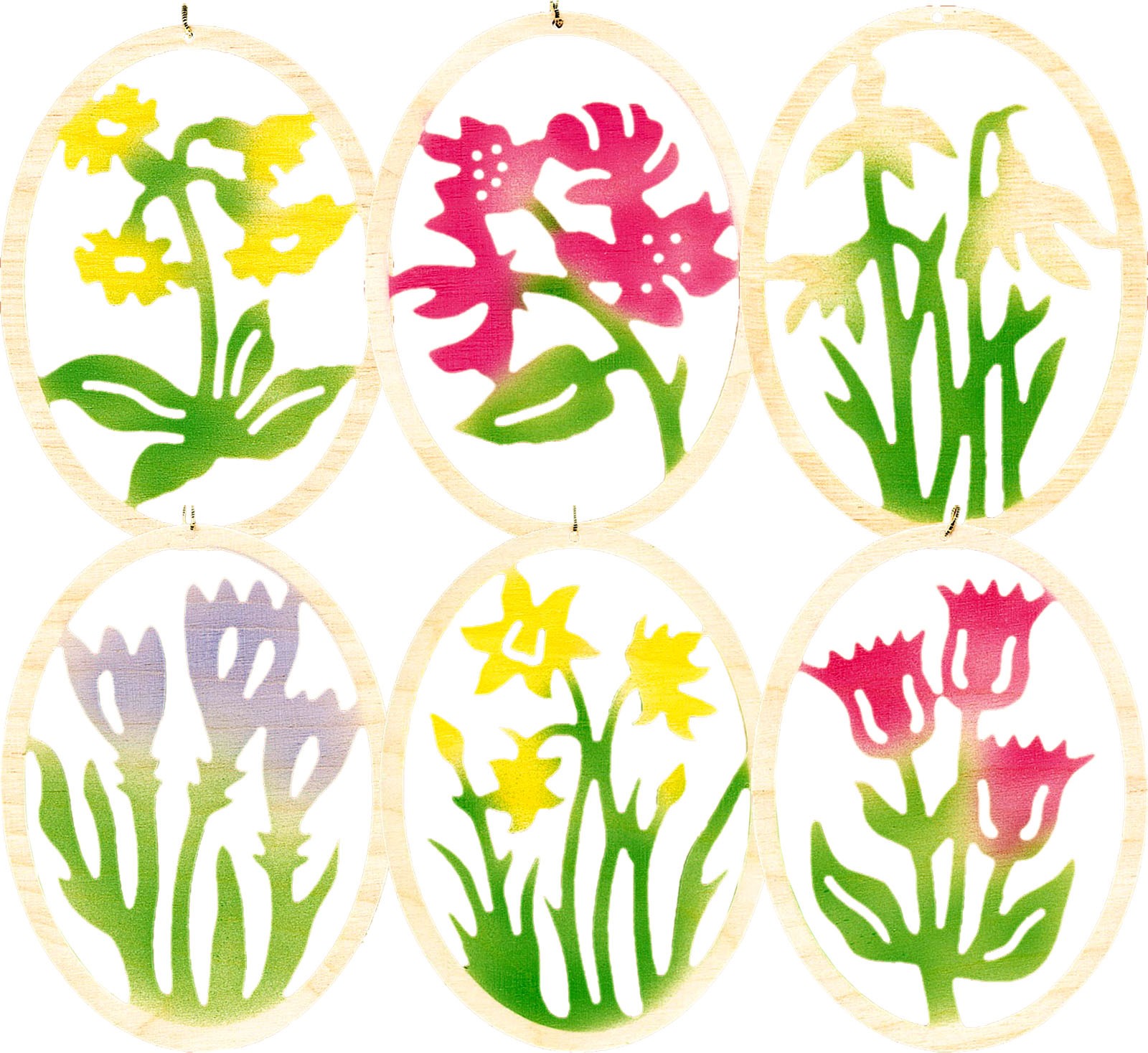 Taulin Baumbehang Ostereier mit Blumendekor - farbig Taulin Baumbehang Ostereier mit Blumendekor - farbig