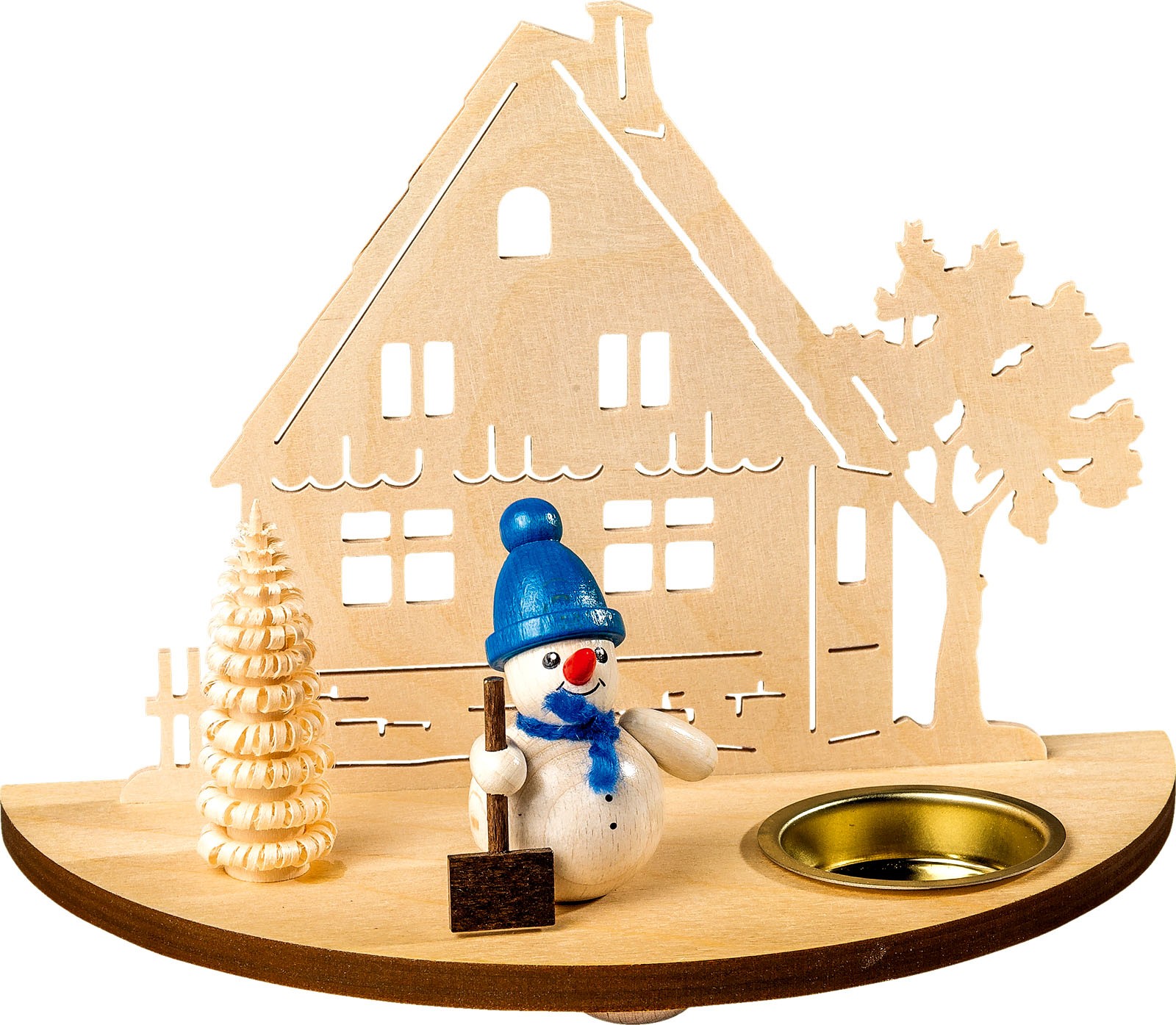 Taulin Kerzenhalter mit Figuren - Schneemann, blau Taulin Kerzenhalter mit Figuren - Schneemann, blau