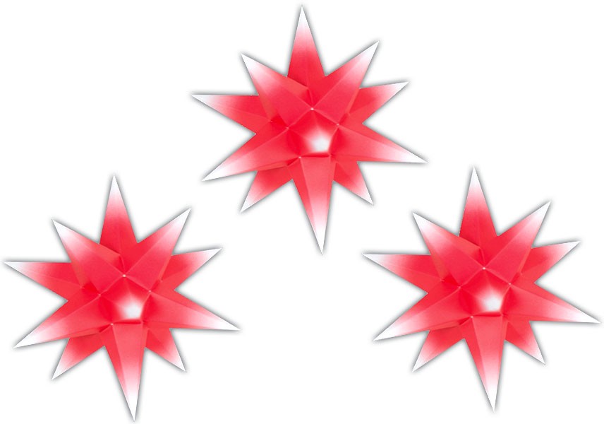 Marienberger Adventsstern - 3er-Set Adventsstern roter Kern mit weißer Spitze