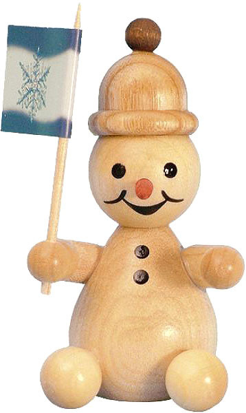 Drechslerei Volkmar Wagner Schneemann Junior - Zuschauer, mit Fahne Drechslerei Volkmar Wagner Schneemann Junior - Zuschauer, mit Fahne
