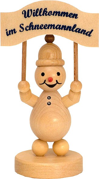 Drechslerei Volkmar Wagner Schneemann Junior - mit Schild Drechslerei Volkmar Wagner Schneemann Junior - mit Schild