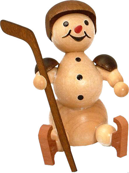 Drechslerei Volkmar Wagner Schneemann - Eishockeyspieler mit Helm, Auswechsler Drechslerei Volkmar Wagner Schneemann - Eishockeyspieler mit Helm, Auswechsler