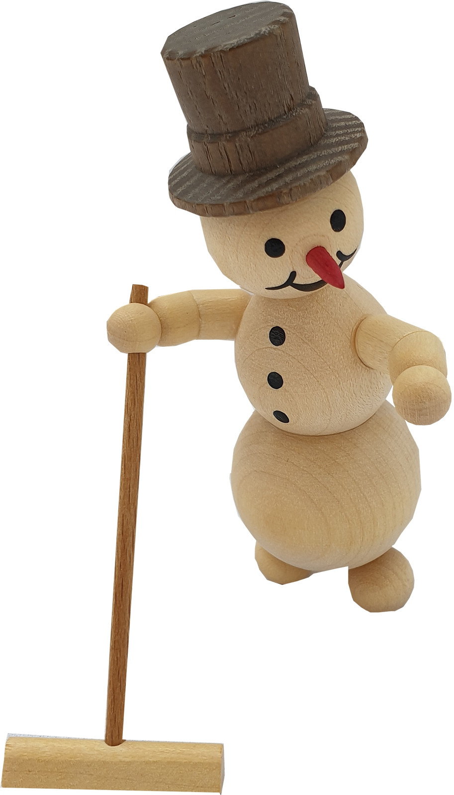 Drechslerei Volkmar Wagner Schneemann - Curlingspieler mit Besen ohne Sockel Drechslerei Volkmar Wagner Schneemann - Curlingspieler mit Besen ohne Sockel