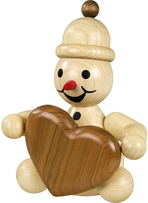 Drechslerei Volkmar Wagner Schneemann Junior, mittel - mit Herz Drechslerei Volkmar Wagner Schneemann Junior, mittel - mit Herz