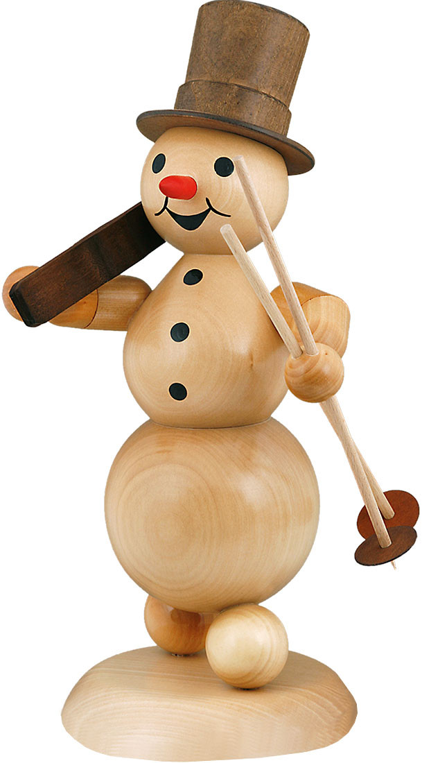 Drechslerei Volkmar Wagner Schneemann - Ski auf Schulter Drechslerei Volkmar Wagner Schneemann - Ski auf Schulter