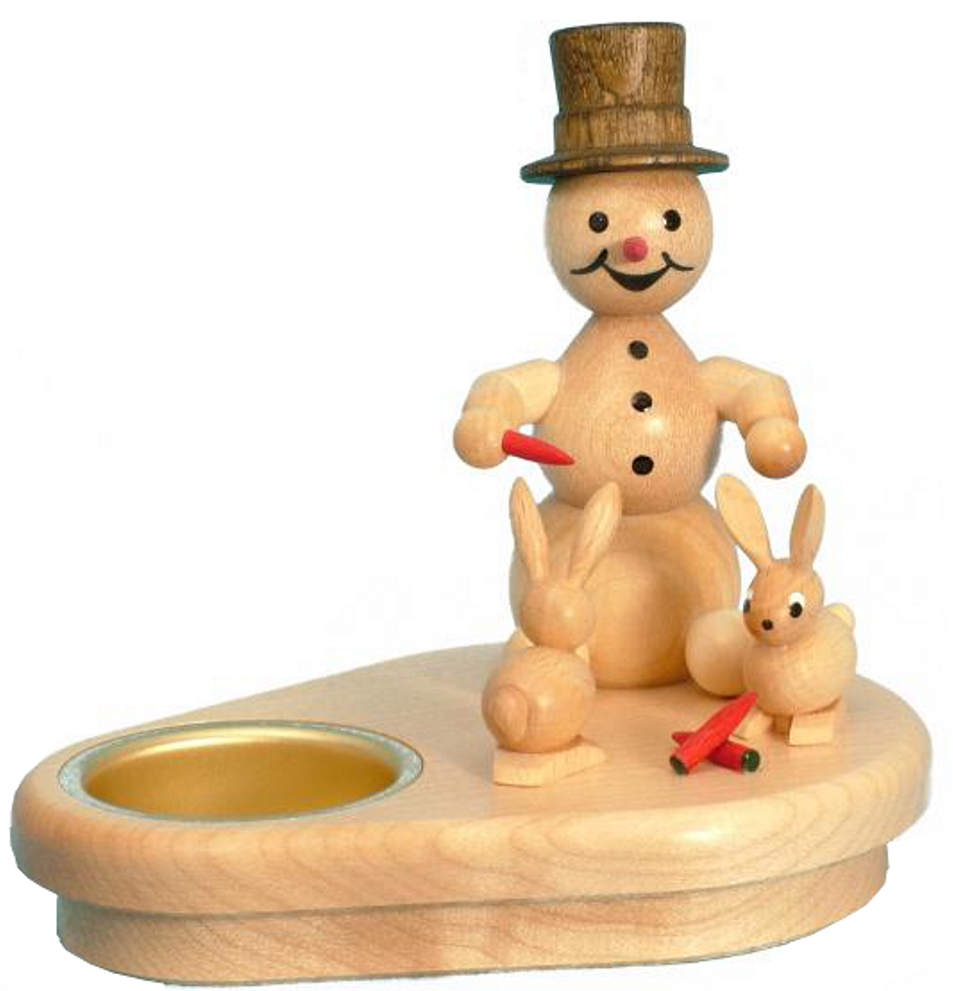 Drechslerei Volkmar Wagner Schneemannleuchter mit Hasen Drechslerei Volkmar Wagner Schneemannleuchter mit Hasen