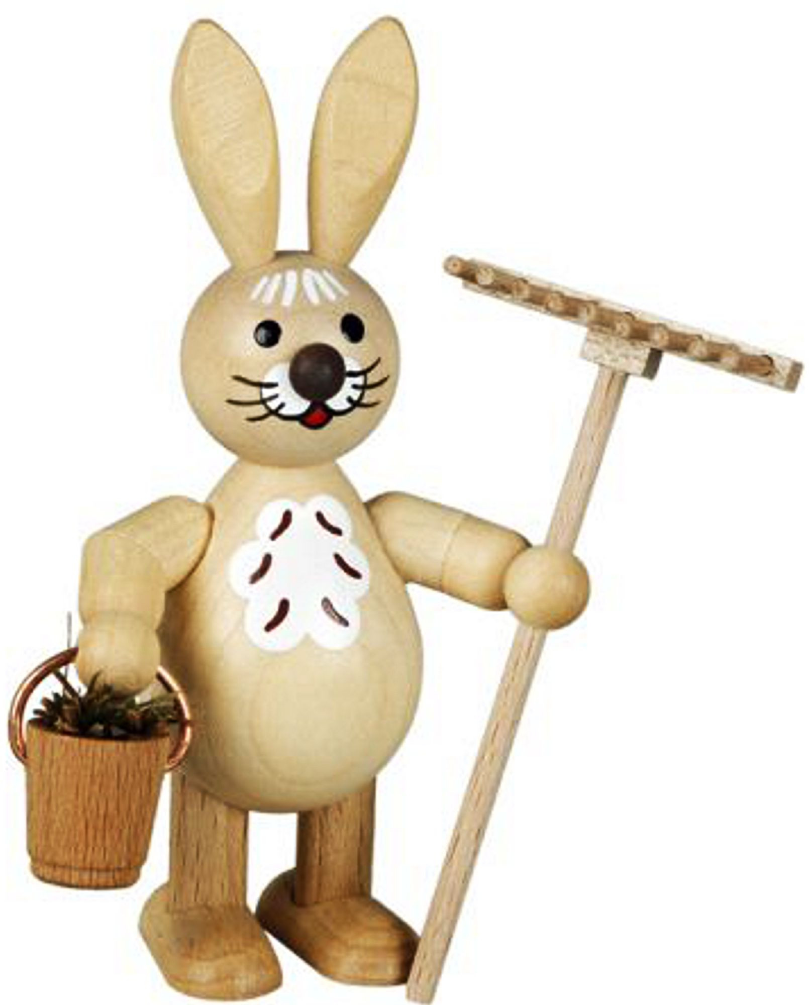Drechslerei Volkmar Wagner Osterhase mit Eimer und Rechen Drechslerei Volkmar Wagner Osterhase mit Eimer und Rechen