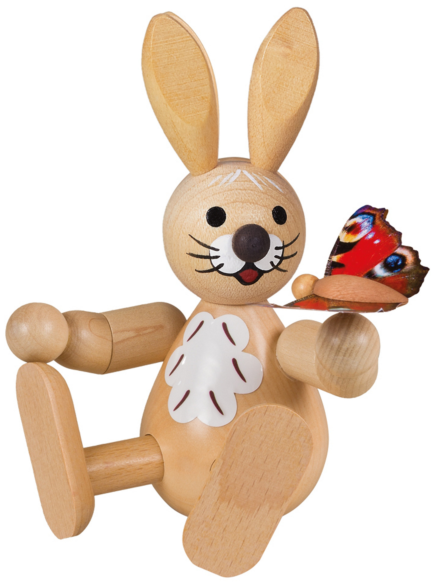 Drechslerei Volkmar Wagner Osterhase mit Schmetterling - sitzend Drechslerei Volkmar Wagner Osterhase mit Schmetterling - sitzend