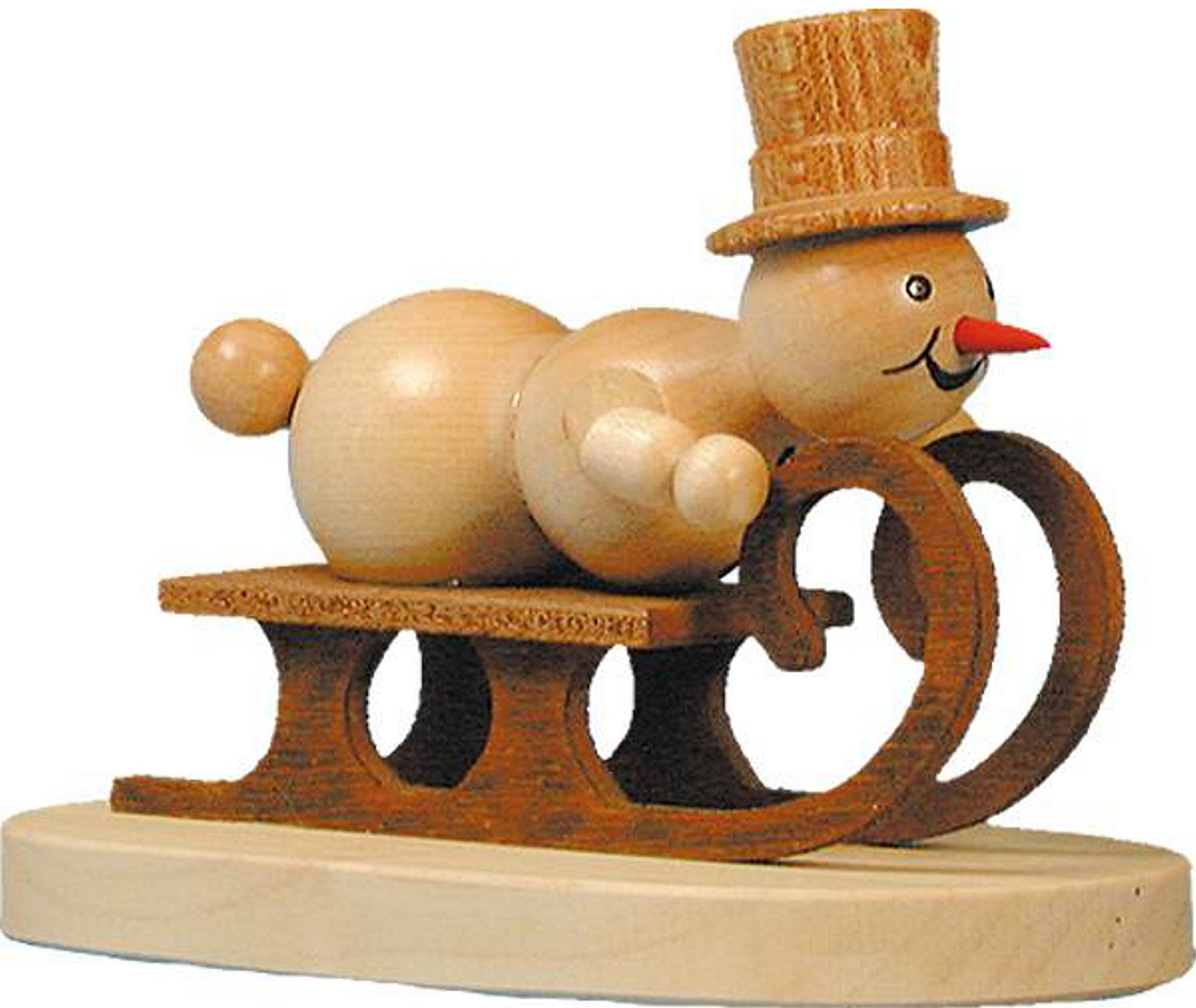 Drechslerei Volkmar Wagner Schneemann - Rennschlittenfahrer mit Sockel Drechslerei Volkmar Wagner Schneemann - Rennschlittenfahrer mit Sockel
