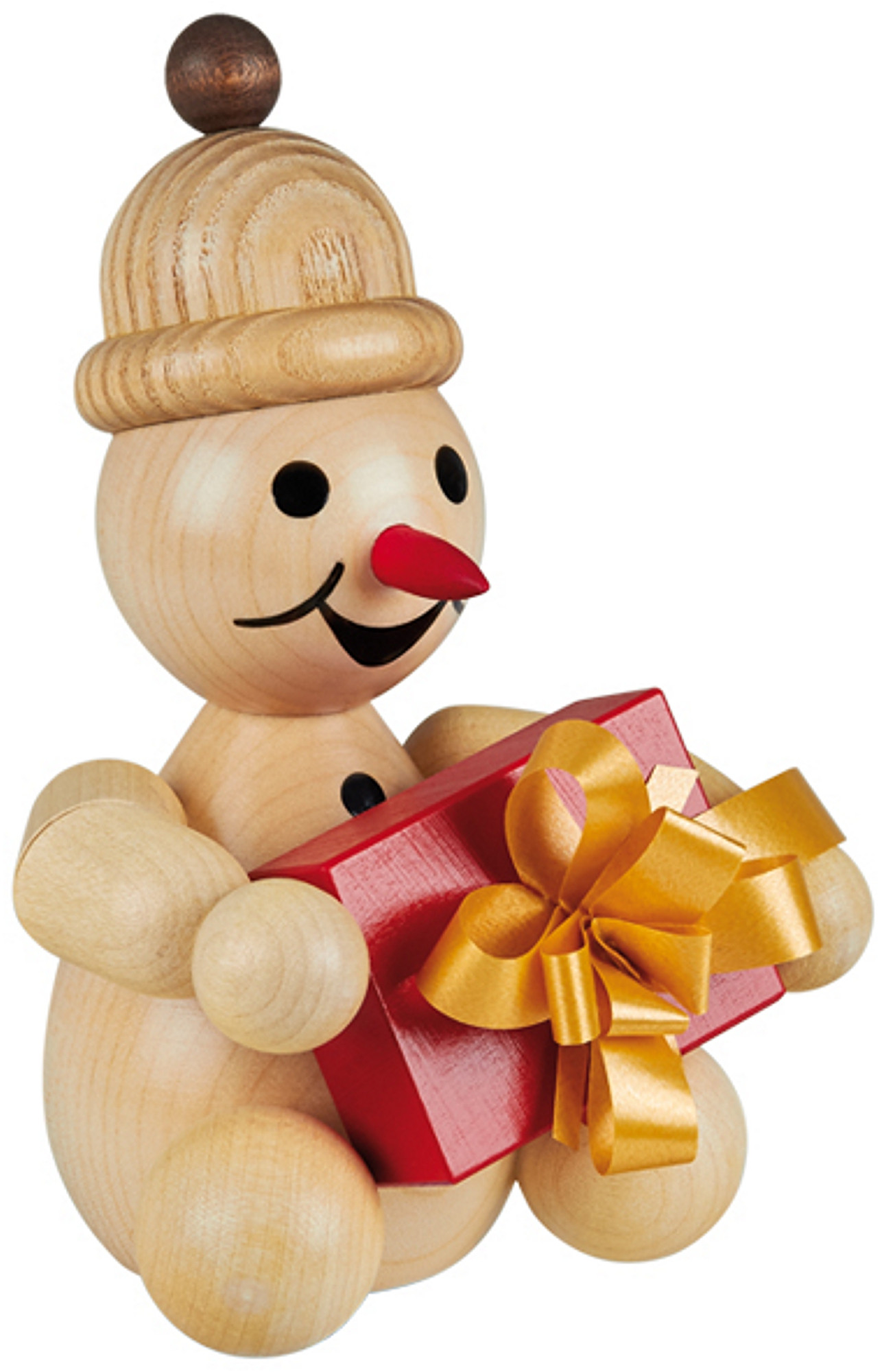 Drechslerei Volkmar Wagner Schneemann Junior mit Geschenk Drechslerei Volkmar Wagner Schneemann Junior mit Geschenk