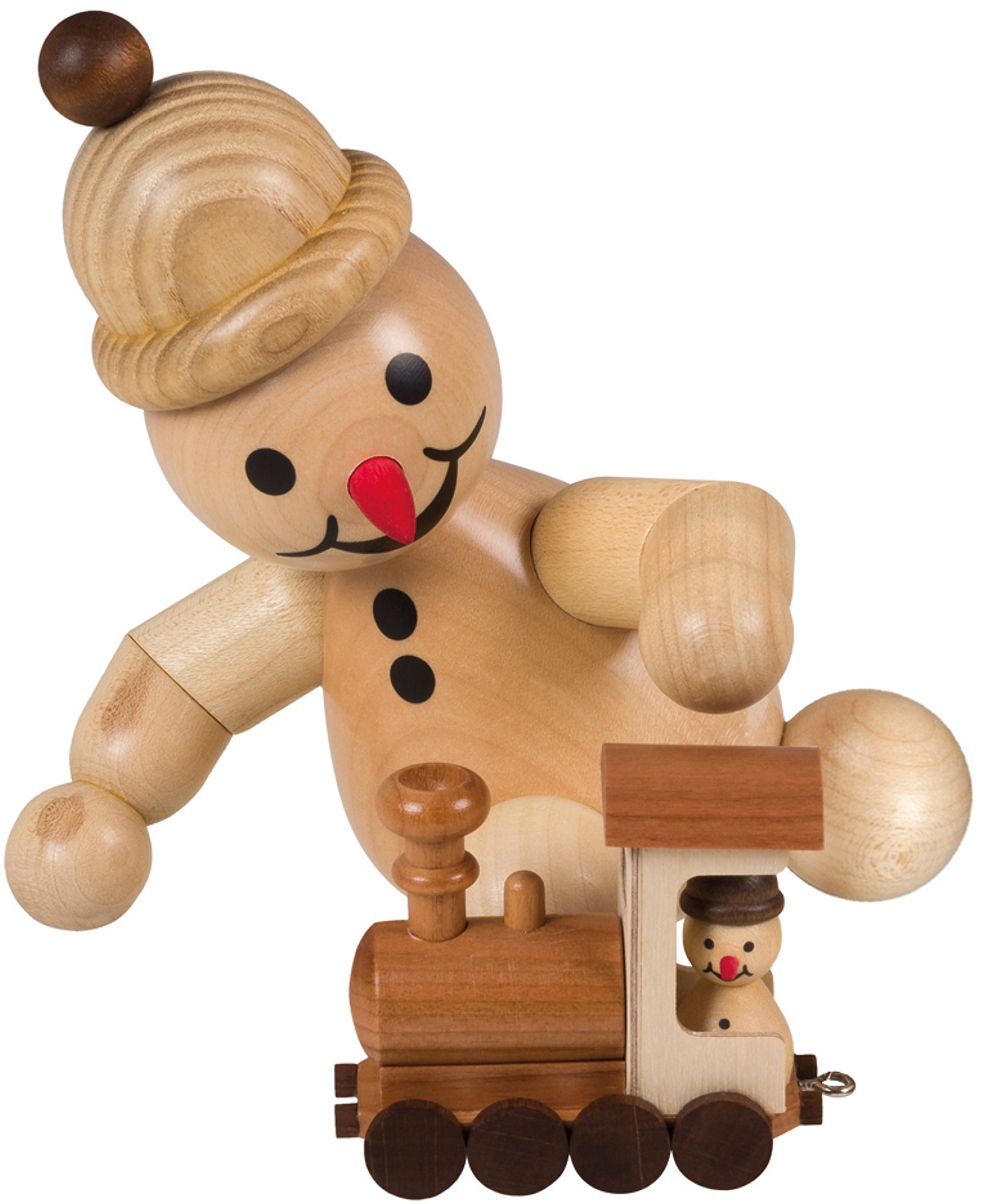 Drechslerei Volkmar Wagner Schneemann Junior mit Lok Drechslerei Volkmar Wagner Schneemann Junior mit Lok